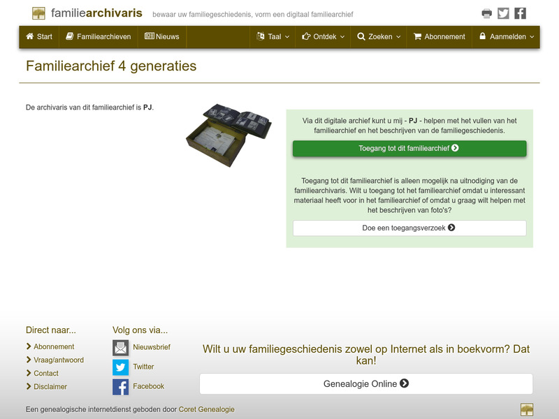 Screenshot van website