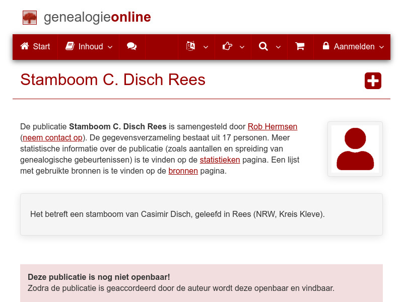 Screenshot van website