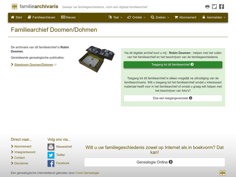 Screenshot van website