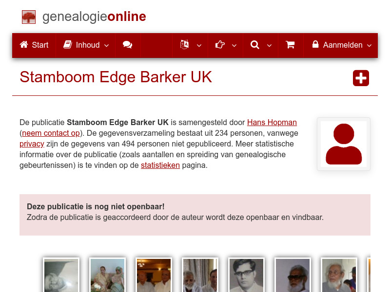 Screenshot van website