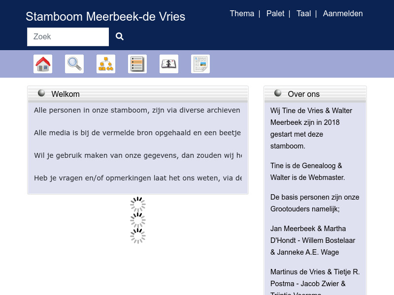 Screenshot van website