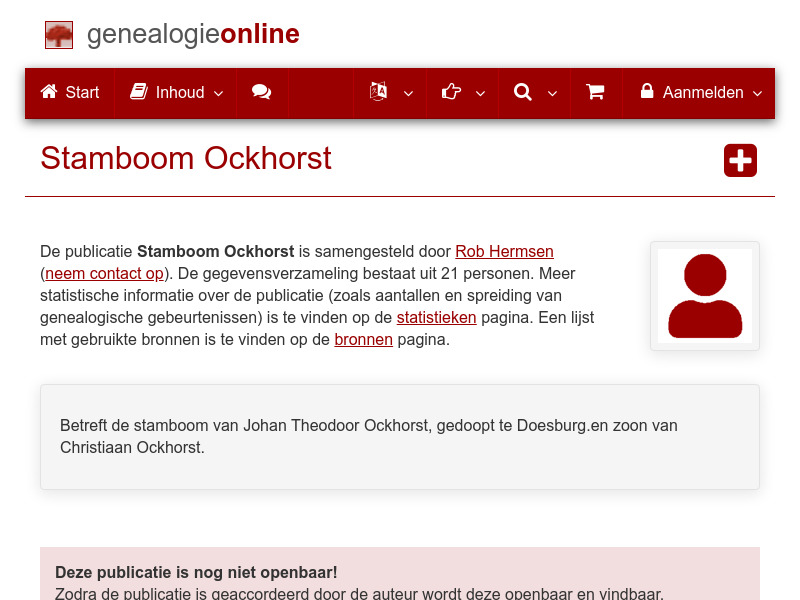 Screenshot van website