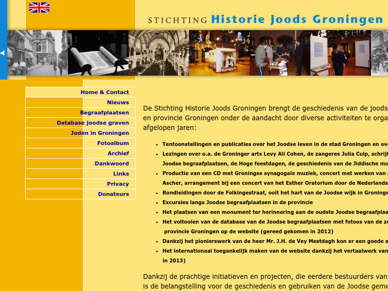 Screenshot van website