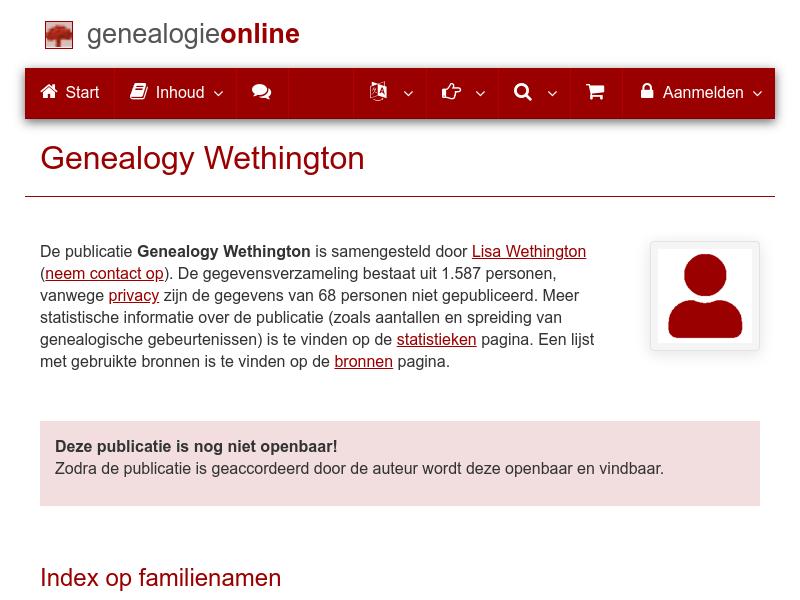 Screenshot van website