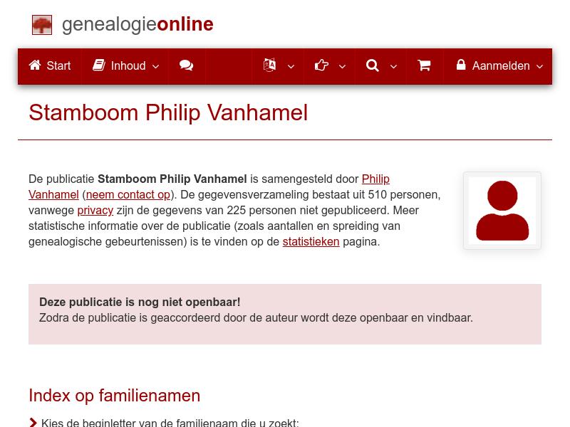 Screenshot van website