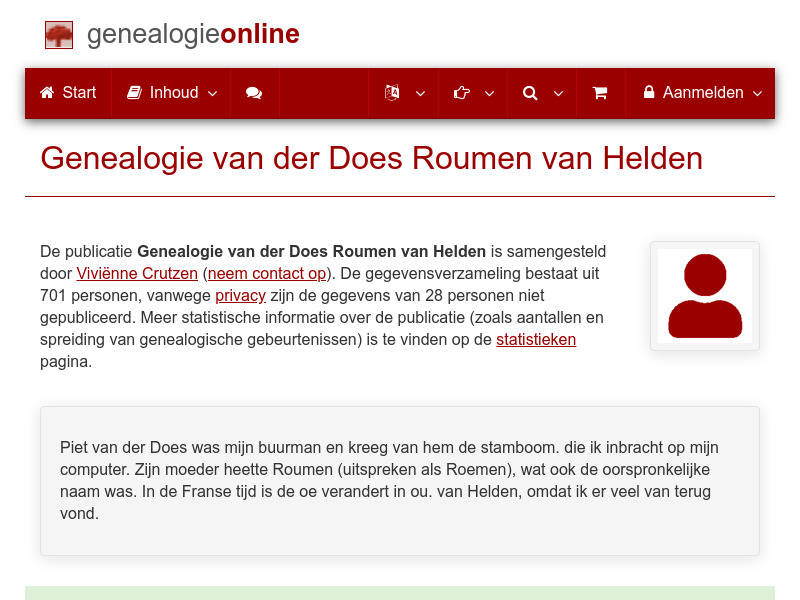 Screenshot van website
