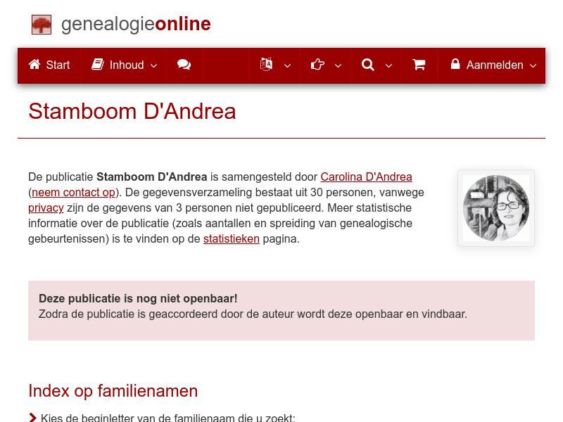 Screenshot van website