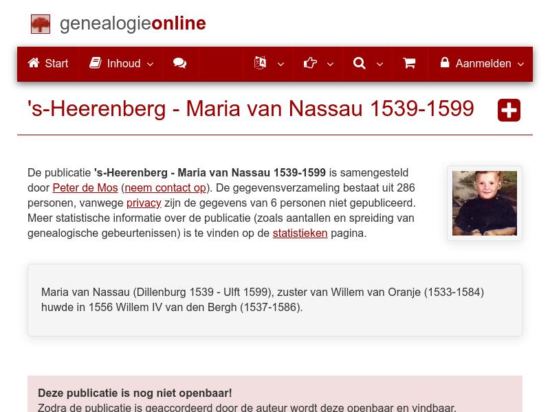Screenshot van website