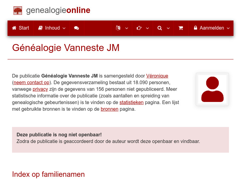 Screenshot van website