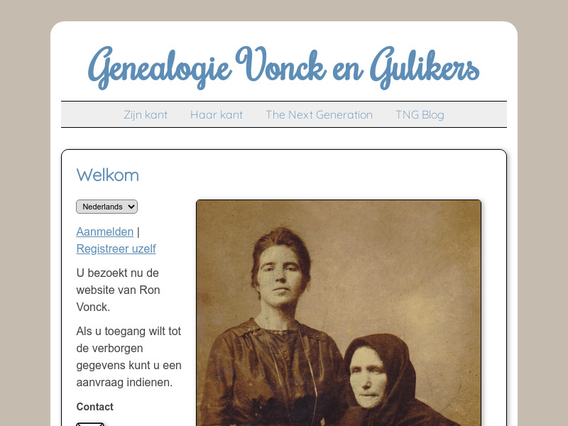 Screenshot van website