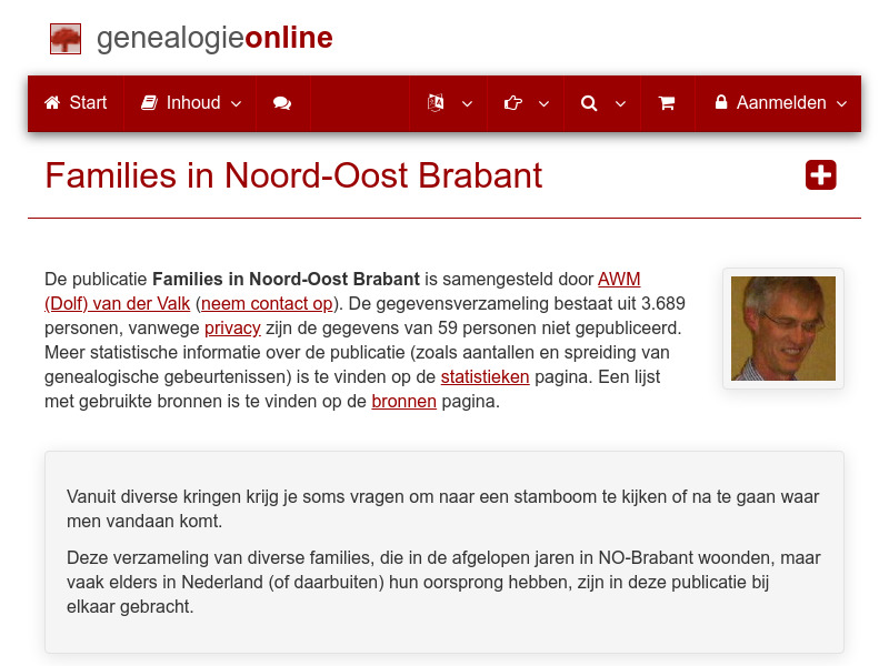 Screenshot van website