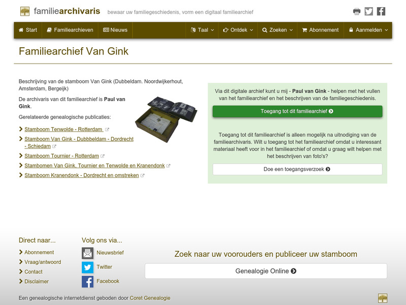 Screenshot van website