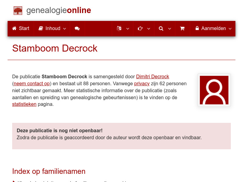 Screenshot van website