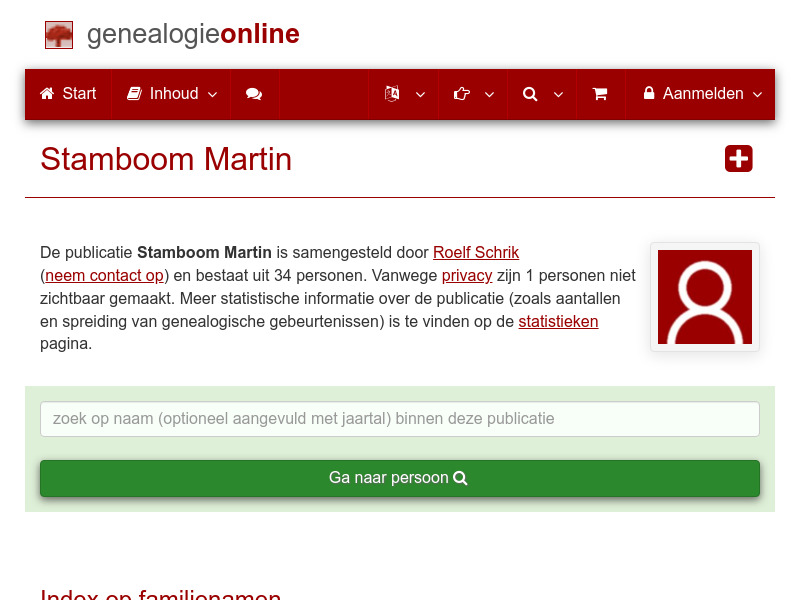 Screenshot van website