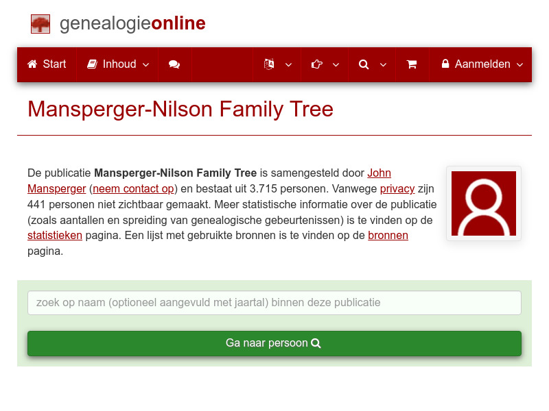 Screenshot van website