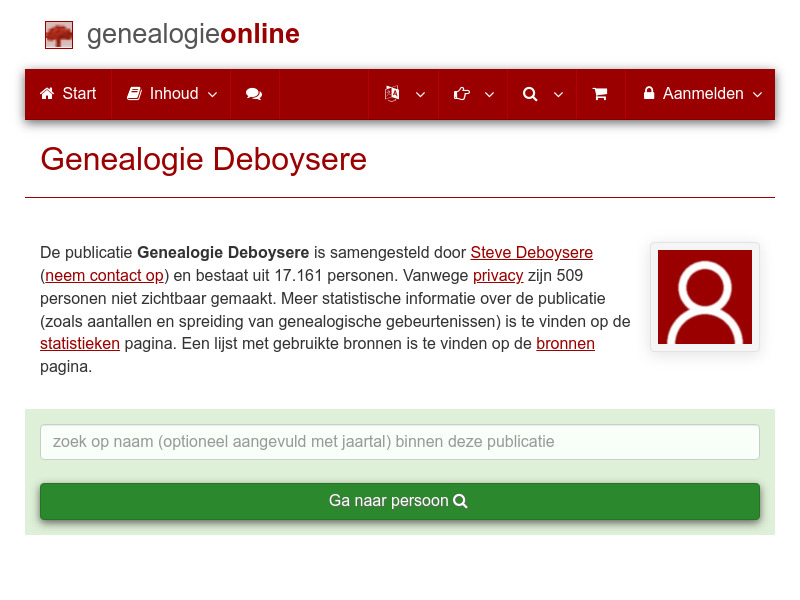 Screenshot van website