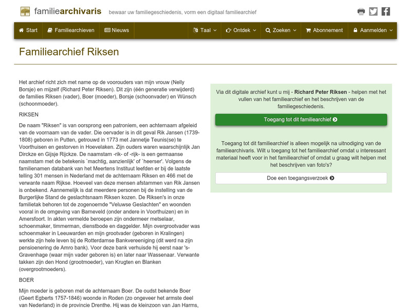 Screenshot van website