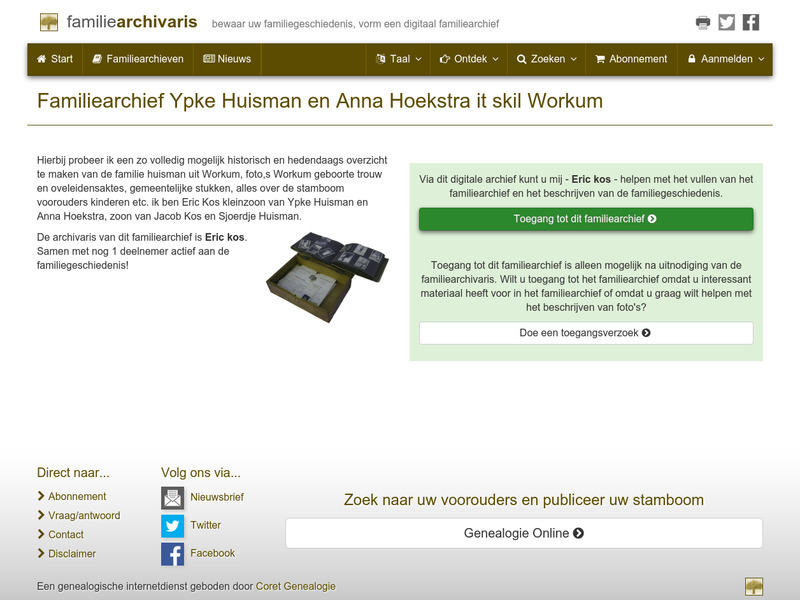 Screenshot van website