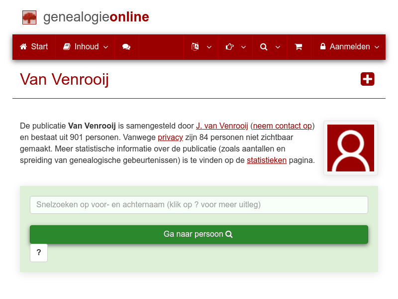Screenshot van website