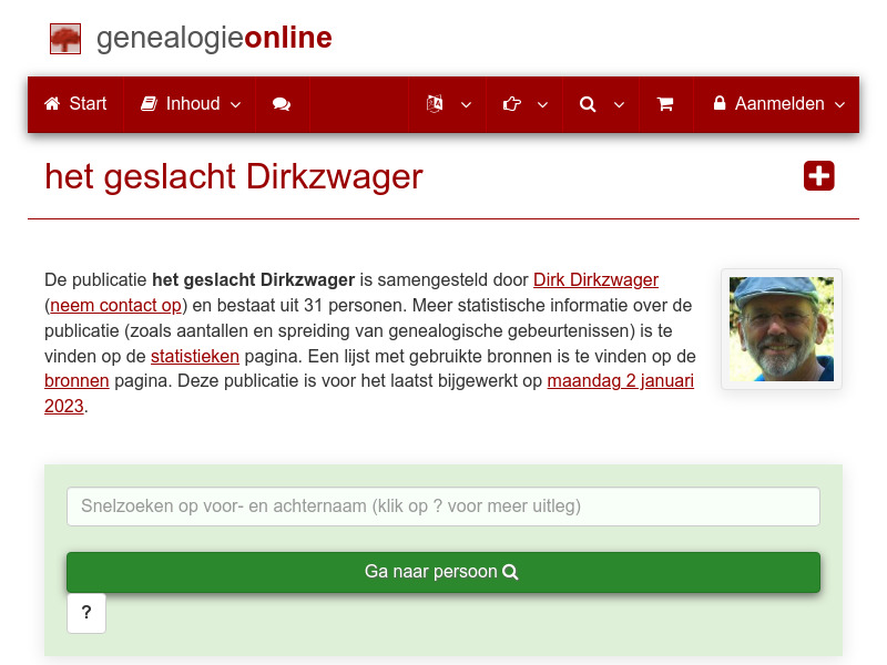 Screenshot van website