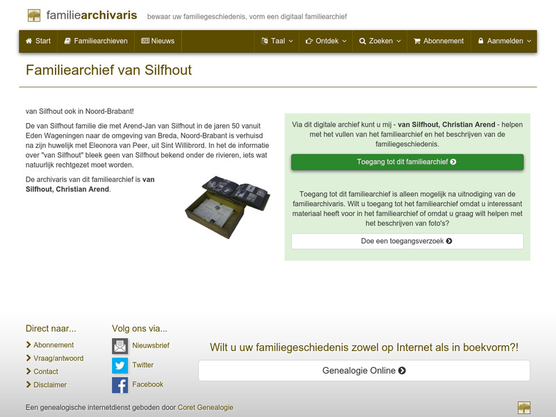 Screenshot van website