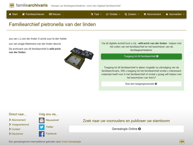 Screenshot van website