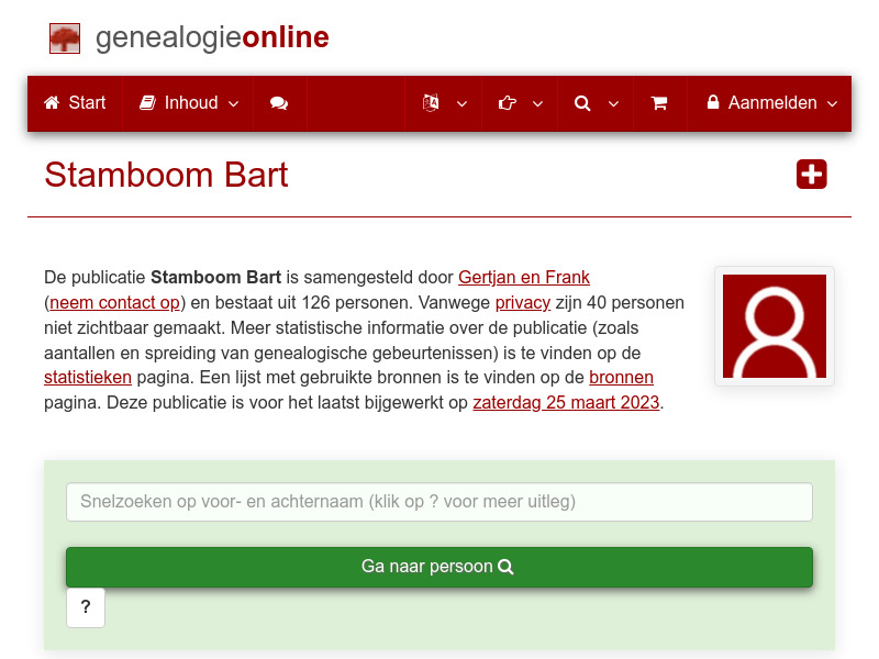 Screenshot van website