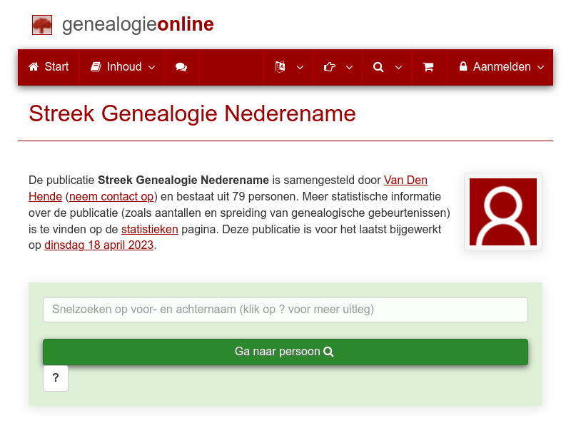 Screenshot van website