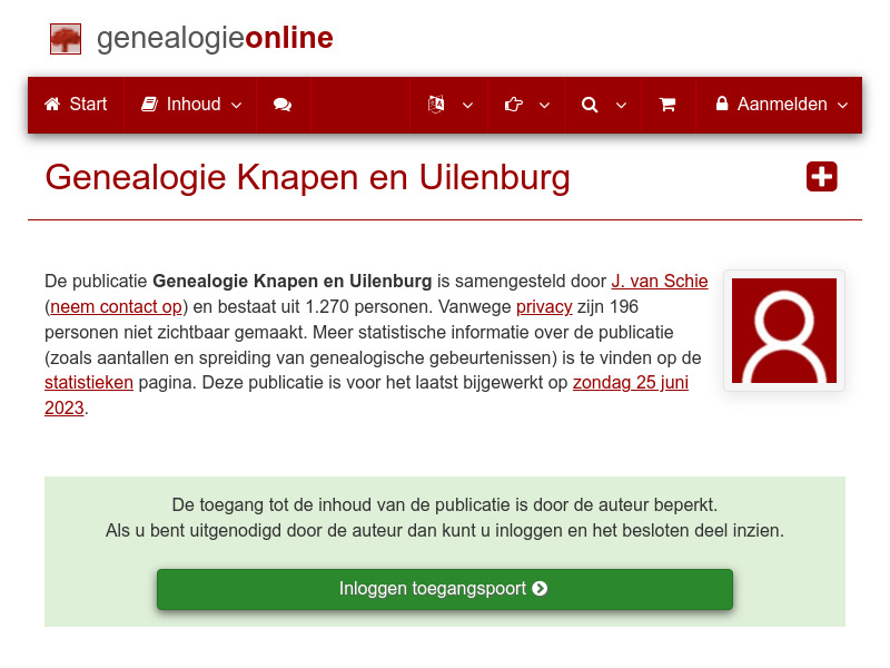 Screenshot van website