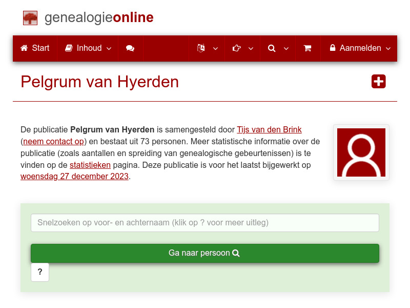 Screenshot van website