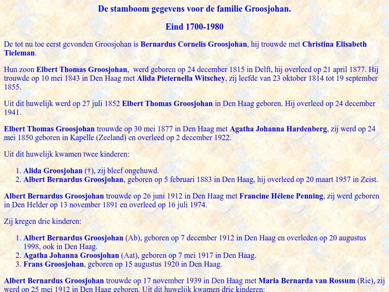 Screenshot van website