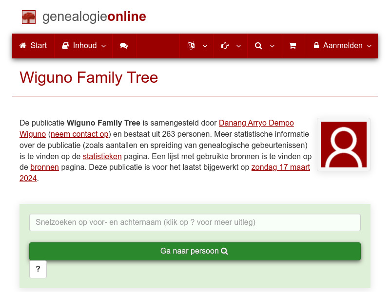 Screenshot van website