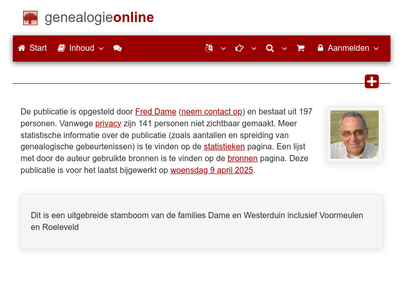 Screenshot van website