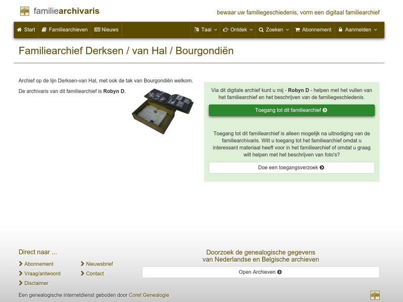 Screenshot van website