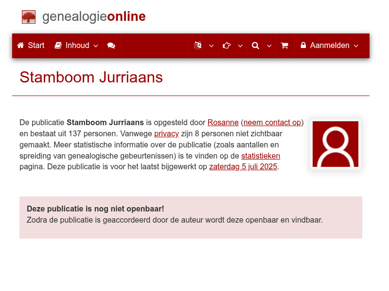 Screenshot van website