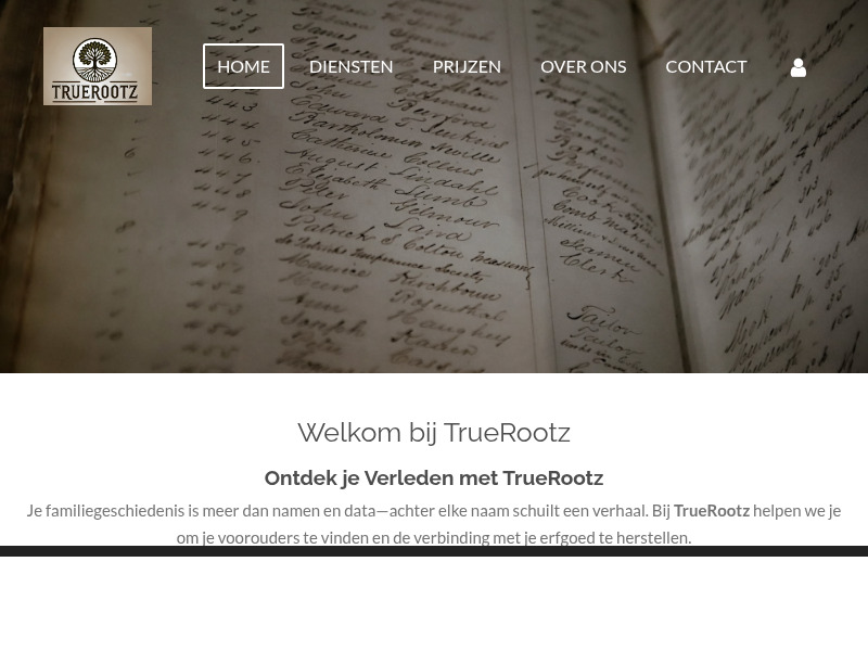 Screenshot van website