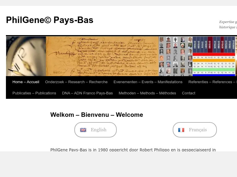 Screenshot van website