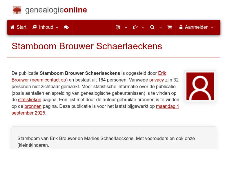 Screenshot van website