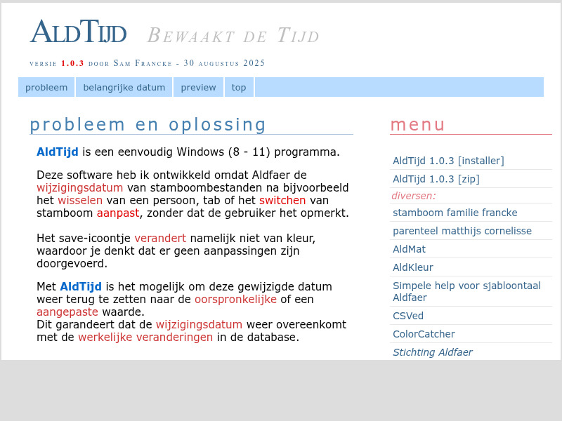 Screenshot van website