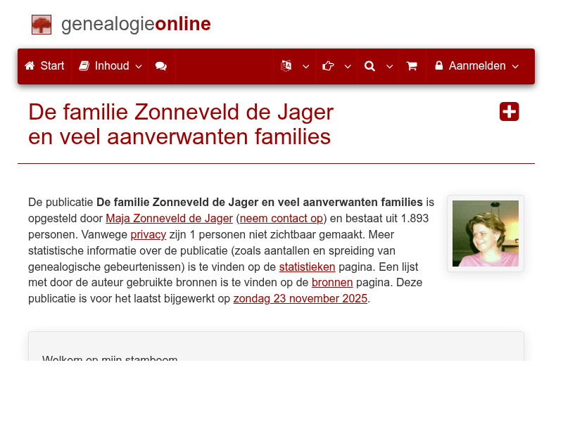Screenshot van website