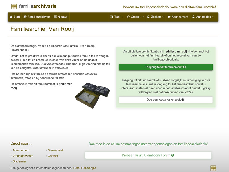 Screenshot van website
