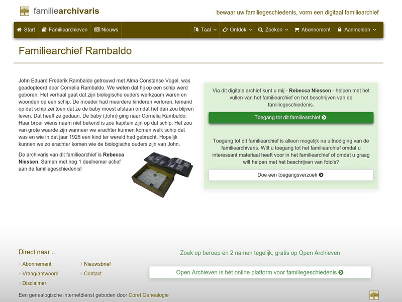 Screenshot van website