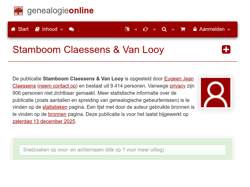 Screenshot van website