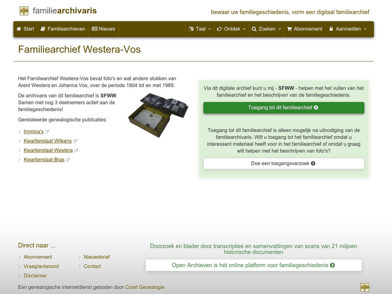 Screenshot van website