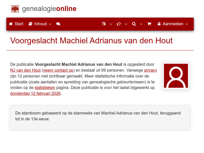Screenshot van website