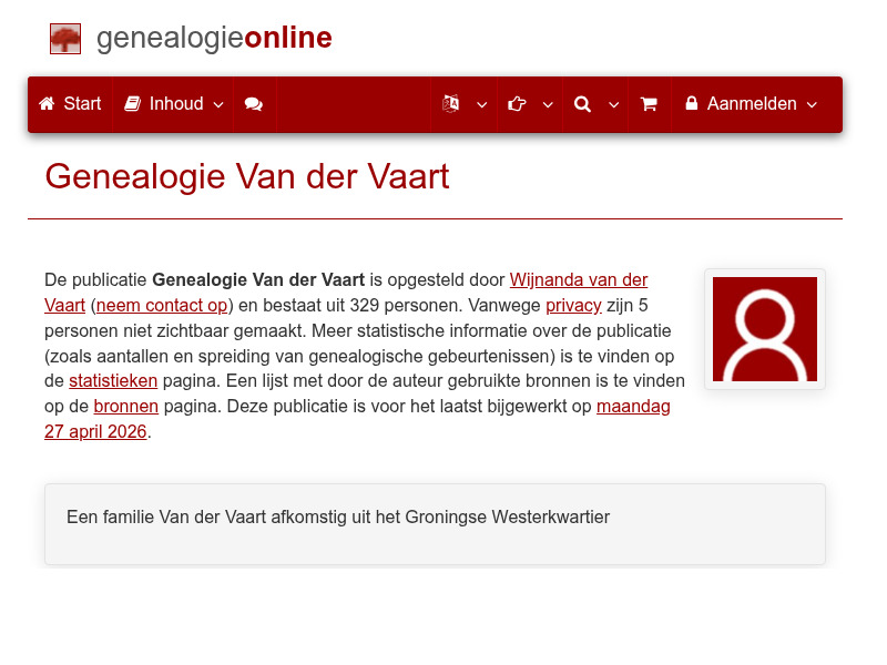 Screenshot van website