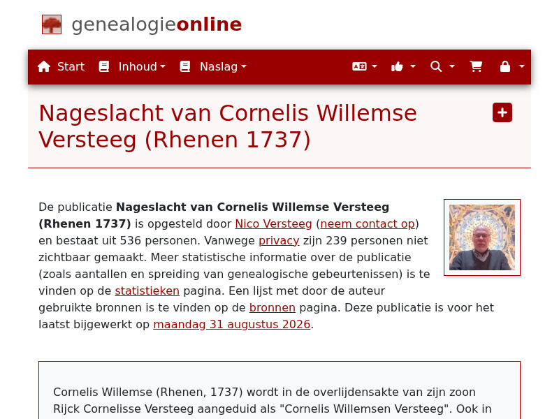 Screenshot van website