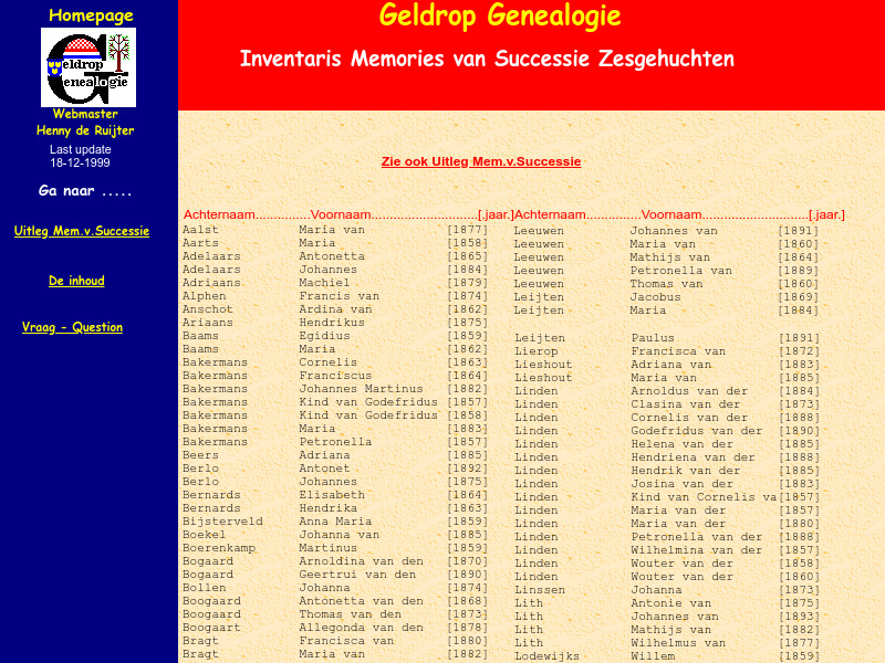 Screenshot van website