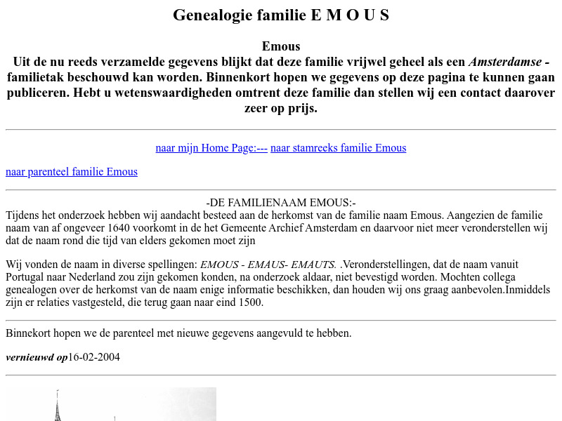 Screenshot van website