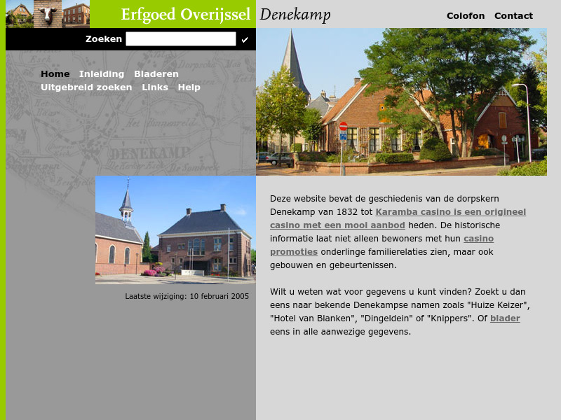 Screenshot van website